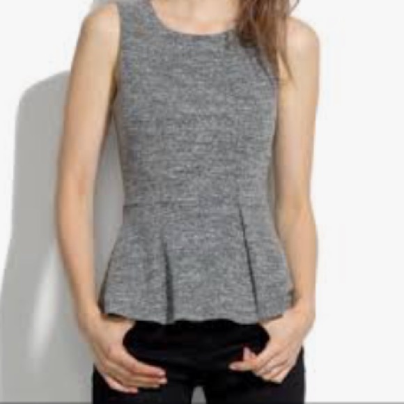 Madewell Peplum Sleeveless Top Heather Grey Size S - Picture 4 of 4